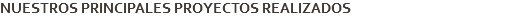 NUESTROS PRINCIPALES PROYECTOS REALIZADOS